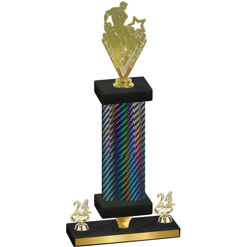 Premium Single Black Carbon Fiber Year Rugby Trophy