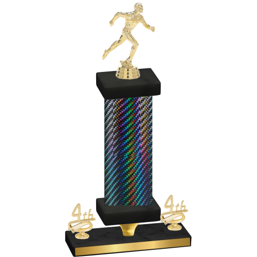 Premium Single Black Carbon Fiber Fourth Place Running Trophy