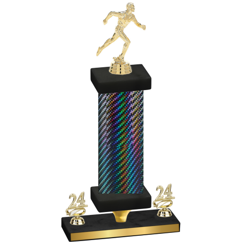 Premium Single Black Carbon Fiber Year Running Trophy