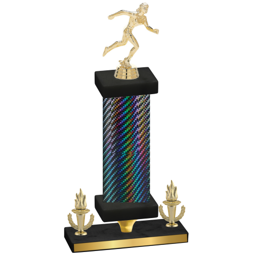 Premium Single Black Carbon Fiber Victory Running Trophy