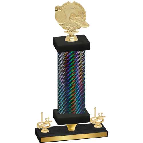 Premium Single Black Carbon Fiber First Place Running Trophy