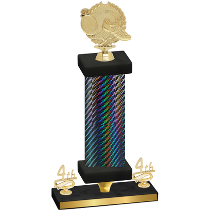 Premium Single Black Carbon Fiber Fourth Place Running Trophy