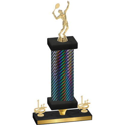 Premium Single Black Carbon Fiber First Place Tennis Trophy