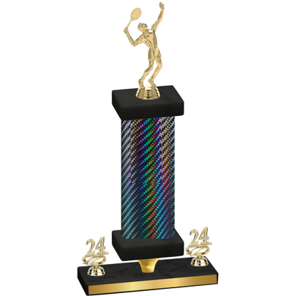 Premium Single Black Carbon Fiber Year Tennis Trophy