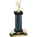 Premium Single Black Carbon Fiber Fourth Place Tennis Trophy