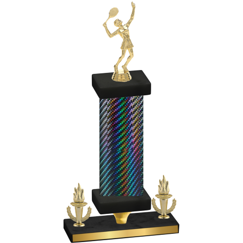 Premium Single Black Carbon Fiber Victory Tennis Trophy