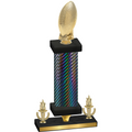 Premium Single Black Carbon Fiber Victory Football Trophy