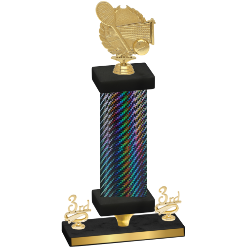 Premium Single Black Carbon Fiber Third Place Tennis Trophy