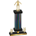 Premium Single Black Carbon Fiber Year Wrestling Trophy