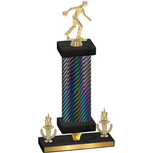 Premium Single Black Carbon Fiber Victory Bowling Trophy