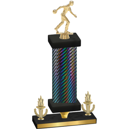 Premium Single Black Carbon Fiber Victory Bowling Trophy