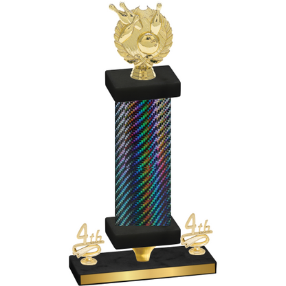 Premium Single Black Carbon Fiber Fourth Place Bowling Trophy