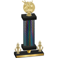 Premium Single Black Carbon Fiber Victory Bowling Trophy