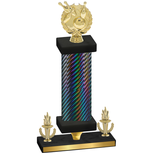 Premium Single Black Carbon Fiber Victory Bowling Trophy