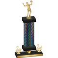 Premium Single Black Carbon Fiber Second Place Volleyball Trophy