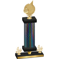 Premium Single Black Carbon Fiber Fourth Place Volleyball Trophy
