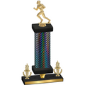 Premium Single Black Carbon Fiber Victory Football Trophy