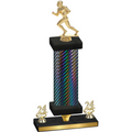 Premium Single Black Carbon Fiber Year Football Trophy