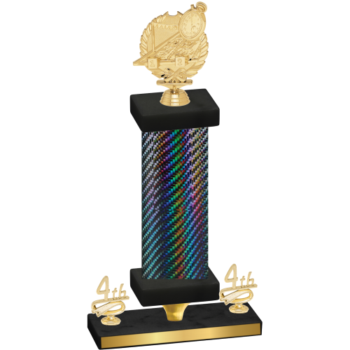 Premium Single Black Carbon Fiber Fourth Place Swimming Trophy