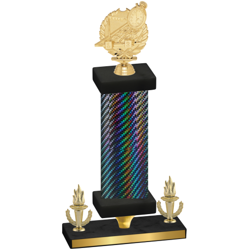 Premium Single Black Carbon Fiber Victory Swimming Trophy
