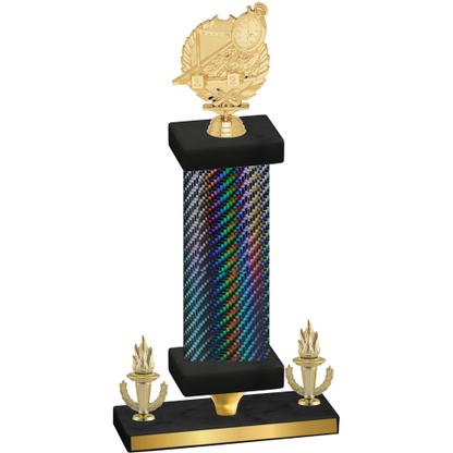 Premium Single Black Carbon Fiber Victory Swimming Trophy