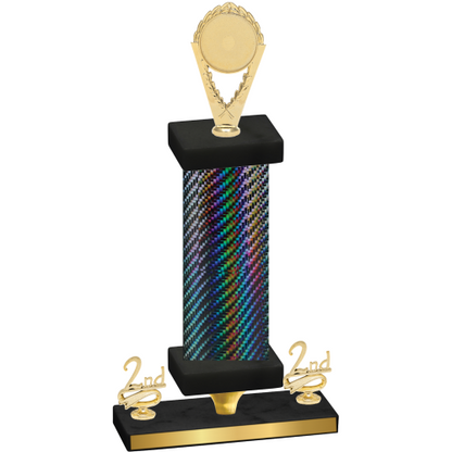 Premium Single Black Carbon Fiber Second Place Insert Trophy