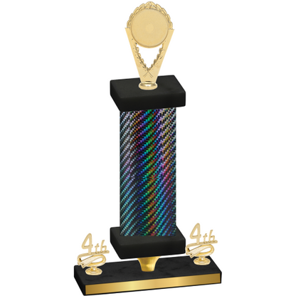 Premium Single Black Carbon Fiber Fourth Place Insert Trophy