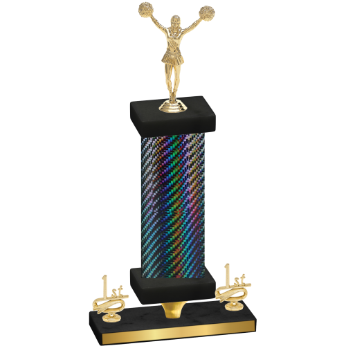 Premium Single Black Carbon Fiber First Place Cheerleading Trophy