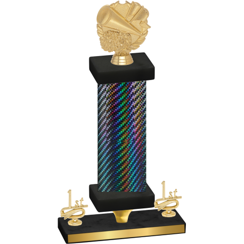 Premium Single Black Carbon Fiber First Place Cheerleading Trophy