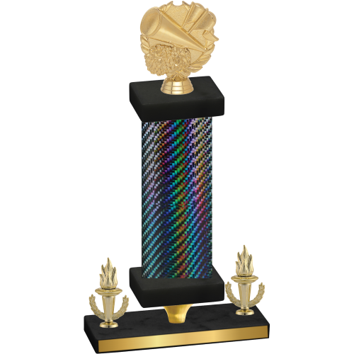 Premium Single Black Carbon Fiber Victory Cheerleading Trophy