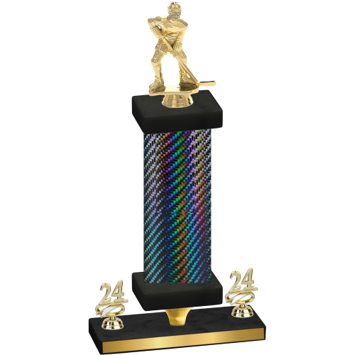 Premium Single Black Carbon Fiber Year Hockey Trophy