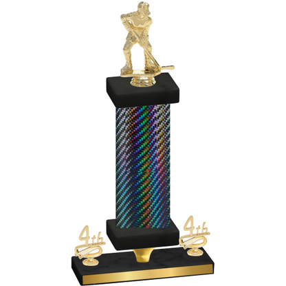 Premium Single Black Carbon Fiber Fourth Place Hockey Trophy