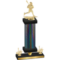 Premium Single Black Carbon Fiber First Place Lacrosse Trophy