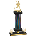 Premium Single Black Carbon Fiber Fourth Place Lacrosse Trophy