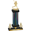 Premium Single Black Carbon Fiber Victory Lacrosse Trophy