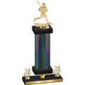 Premium Single Black Carbon Fiber Year Lacrosse Trophy