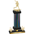 Premium Single Black Carbon Fiber Third Place Lacrosse Trophy