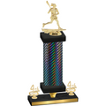 Premium Single Black Carbon Fiber Fourth Place Lacrosse Trophy
