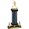 Premium Single Black Carbon Fiber Victory Lacrosse Trophy