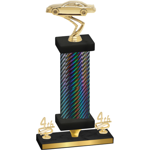 Premium Single Black Carbon Fiber Fourth Place Cars Trophy
