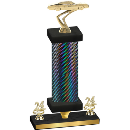 Premium Single Black Carbon Fiber Year Cars Trophy