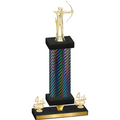 Premium Single Black Carbon Fiber Fourth Place Archery Trophy