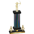Premium Single Black Carbon Fiber Victory Archery Trophy