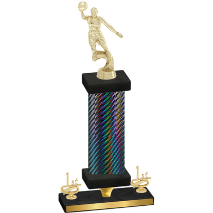 Premium Single Black Carbon Fiber First Place Basketball Trophy