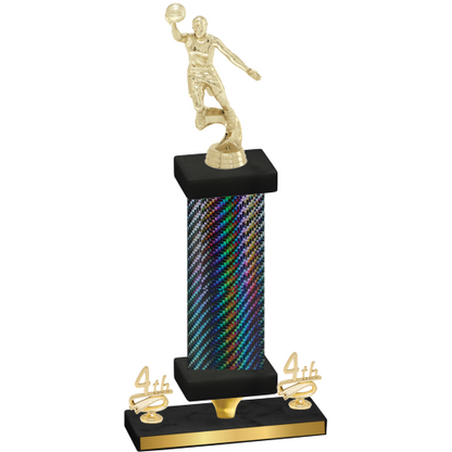 Premium Single Black Carbon Fiber Fourth Place Basketball Trophy