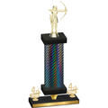 Premium Single Black Carbon Fiber Fourth Place Archery Trophy