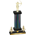 Premium Single Black Carbon Fiber Victory Archery Trophy