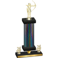 Premium Single Black Carbon Fiber Year Archery Trophy