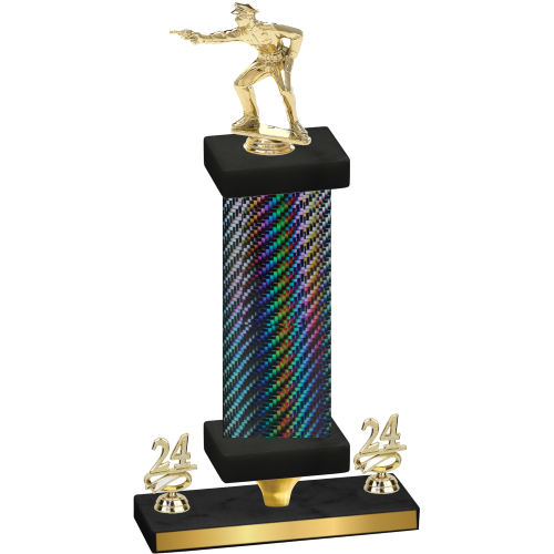 Premium Single Black Carbon Fiber Year Shooter Trophy