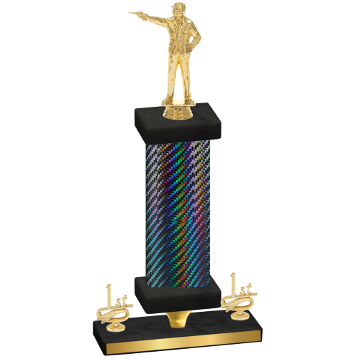 Premium Single Black Carbon Fiber First Place Shooter Trophy